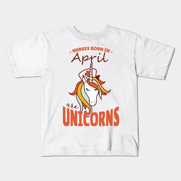 April Nurse Unicorn Kids T-Shirt by TomCage